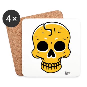 cool yellow skull - Coasters (set of 4) - white - Front