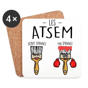 ATSEM at the beginning and end of the year - Coasters (set of 4) - white - Front