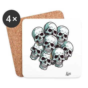 A pile of laughing skull skull - Coasters (set of 4) - white - Front