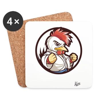 Martial Arts Martial Arts: Judo Chicken - Coasters (set of 4) - white - Front
