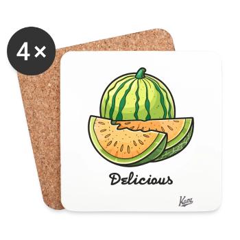 Leckere Melonen Früchte - Untersetzer (4er-Set) - Weiß - Vorne