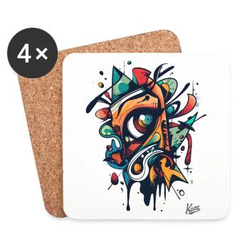 The Abstract Gaze of Modern Art - Coasters (set of 4) - white - Front