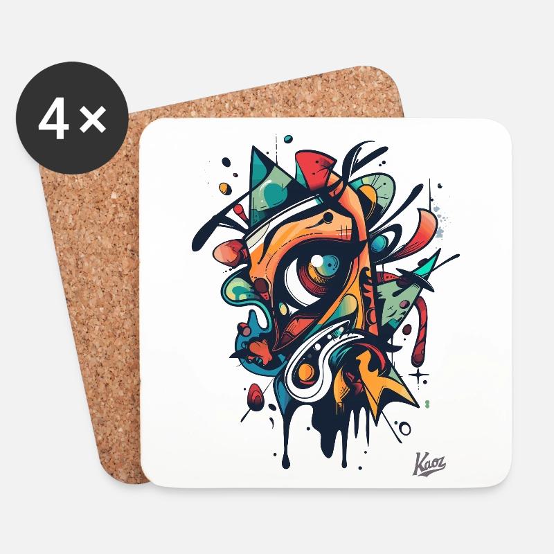 Der Abstrakte Blick der Modernen Kunst - Untersetzer (4er-Set) - Weiß