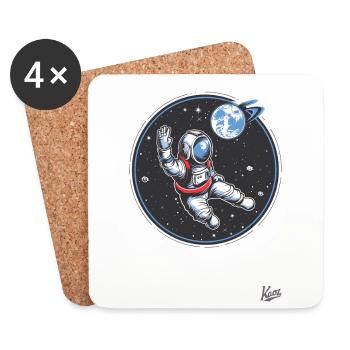Fußball Torwart Astronaut Planet - Untersetzer (4er-Set) - Weiß - Vorne