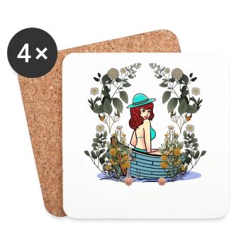 Filles Bateau Bateaux Nature Amoureux de la Nature - Dessous de verre (lot de 4) - blanc - Devant