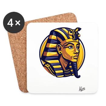 La momie de Pharaon - Dessous de verre (lot de 4) - blanc - Devant