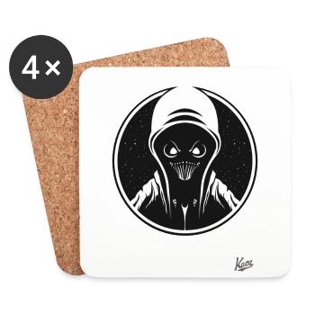 Nasty Space Alien - Coasters (set of 4) - white - Front