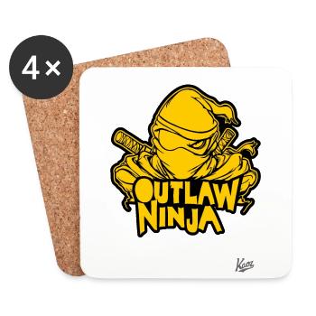 Ninja hors-la-loi jaune - Dessous de verre (lot de 4) - blanc - Devant