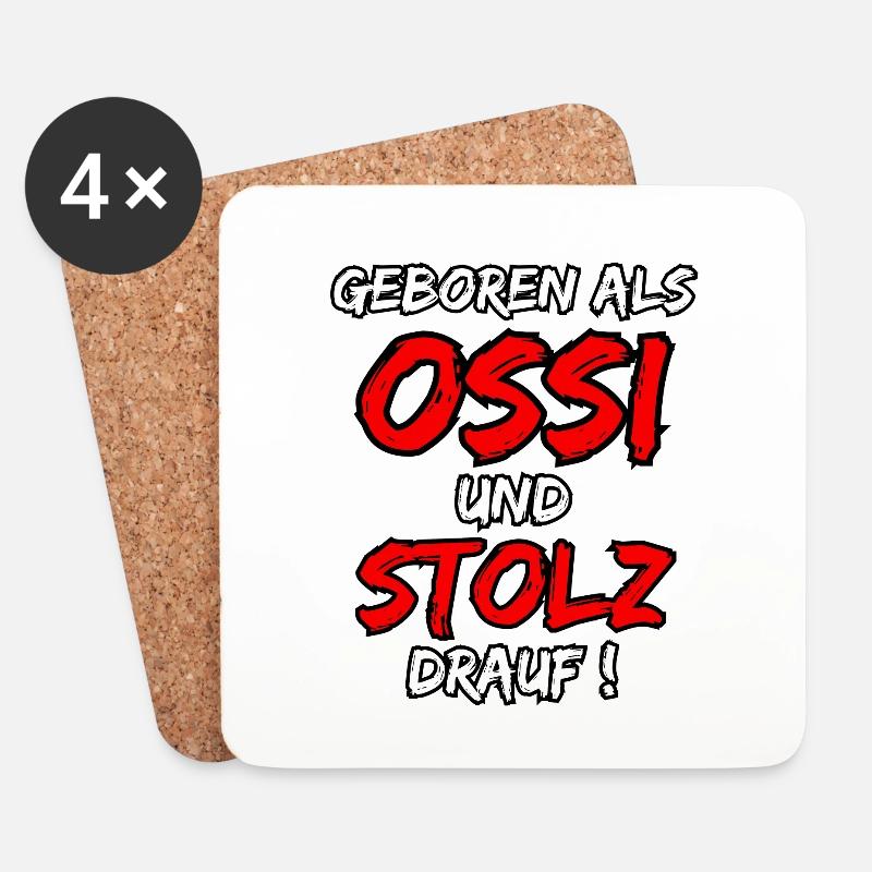 Geboren als Ossi und stolz drauf! - Untersetzer (4er-Set) - Weiß