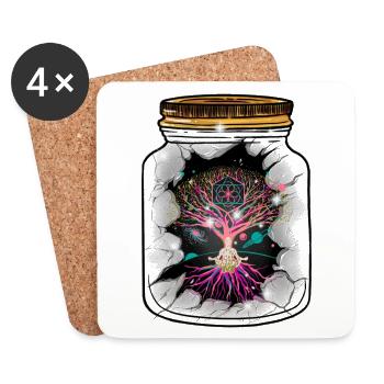 Meditation Tree Nature Mystical Meditate Fantasy - Coasters (set of 4) - white - Front