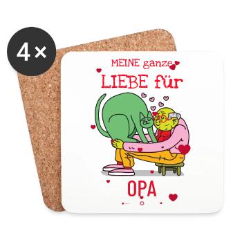 Meine Ganze Liebe Für Opa - Untersetzer (4er-Set) - Weiß - Vorne