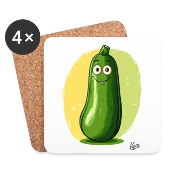 Funny, out-of-place zucchini - Coasters (set of 4) - white - Front
