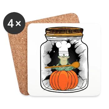 Cooking October Frog Pumpkin Kitchen Cooks Cook - Coasters (set of 4) - white - Front
