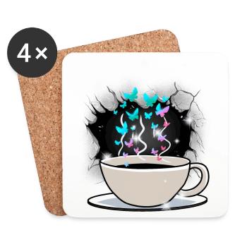 Coffee Coffee Cup Caffeine - Coasters (set of 4) - white - Front