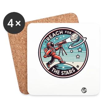Atteignez les étoiles - Astronauten Design - Dessous de verre (lot de 4) - blanc - Devant