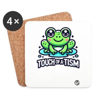 "Touch of the Tism" Frog - Coasters (set of 4) - white - Front