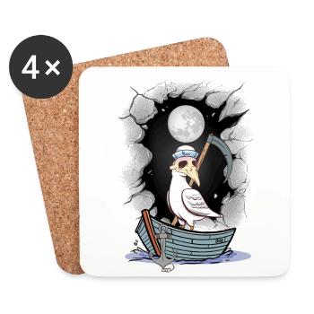 Halloween Seagull Seagulls Marin - Dessous de verre (lot de 4) - blanc - Devant
