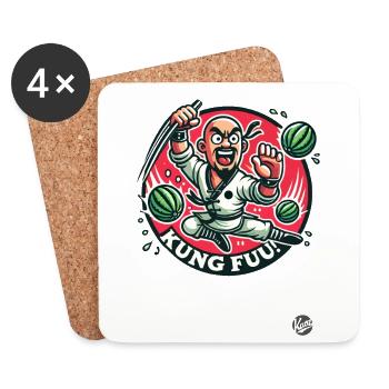 Melons volants – Maîtres du Kung Fu - Dessous de verre (lot de 4) - blanc - Devant