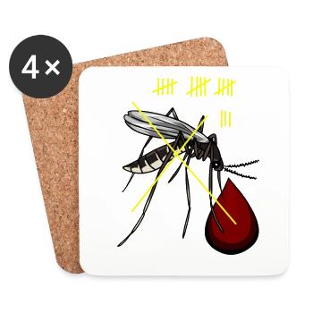 Mosquitoes hunts mosquitoes insects bloodsuckers blood - Coasters (set of 4) - white - Front
