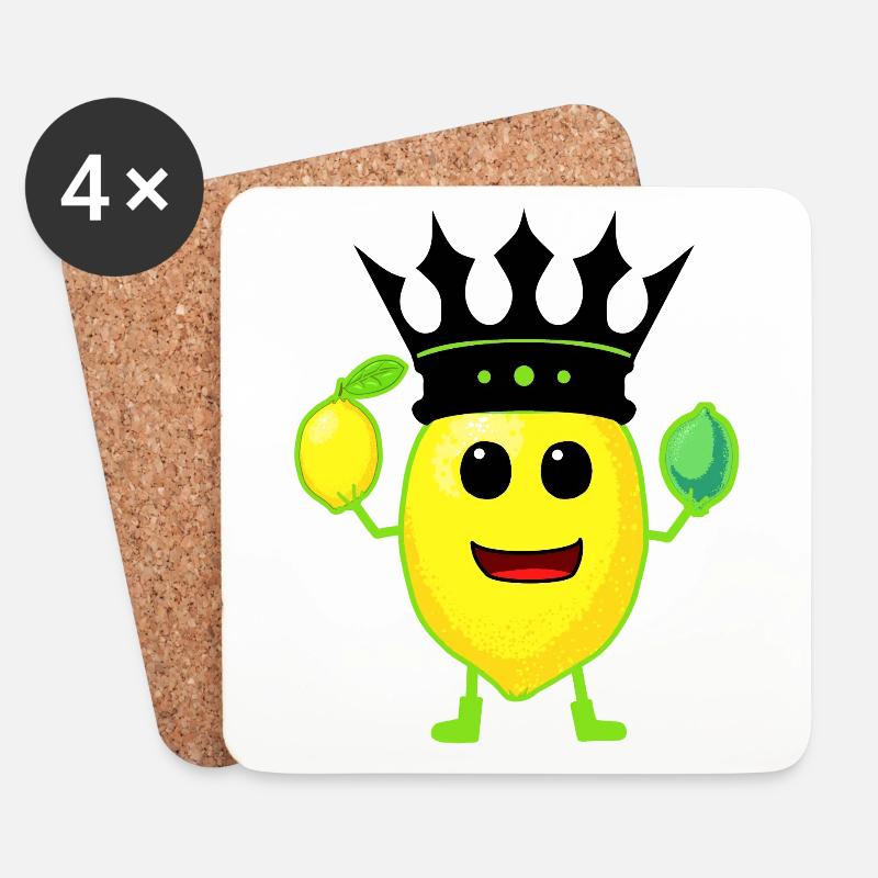 Lemons Lemons King Fruit Fruits - Coasters (set of 4) - white
