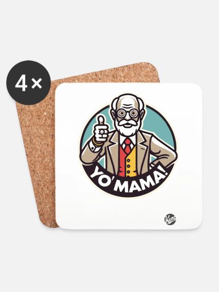 Sigmund Psychology Freud: Your Mom - Coasters (set of 4) - white