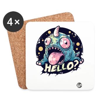 Crazy Unicorn Lizards Hello - Coasters (set of 4) - white - Front