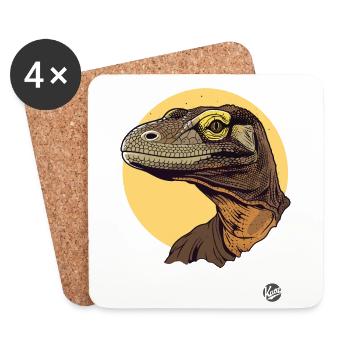 Un varan cool - Dessous de verre (lot de 4) - blanc - Devant