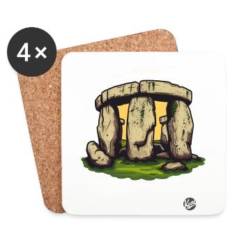 heidnischer Stonehenge Kult - Untersetzer (4er-Set) - Weiß - Vorne