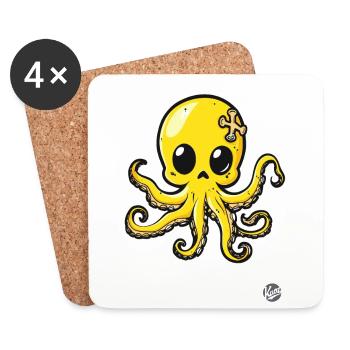 Cute Octopus Octopus - Coasters (set of 4) - white - Front