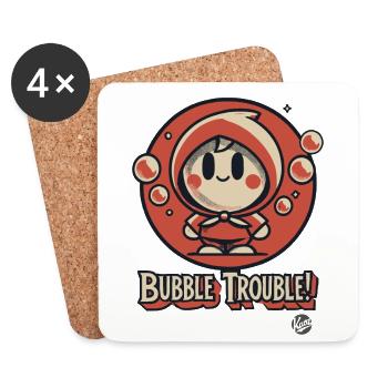 Pas de créature Kawaii mignonne bulle de savon bulle - Dessous de verre (lot de 4) - blanc - Devant
