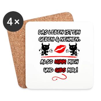 Life is a give and take, so take me - Coasters (set of 4) - white - Front