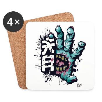 The Hand of Horror - Coasters (set of 4) - white - Front