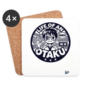La vie d’un otaku - Dessous de verre (lot de 4) - blanc - Devant