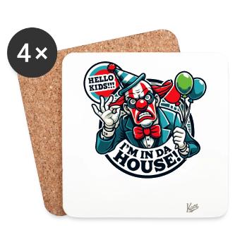 Der fiese und miese Clown ist im Haus - Untersetzer (4er-Set) - Weiß - Vorne