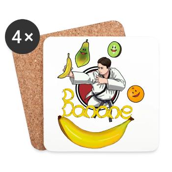 Karaté Judo Fruit Banane Banane Renards - Dessous de verre (lot de 4) - blanc - Devant