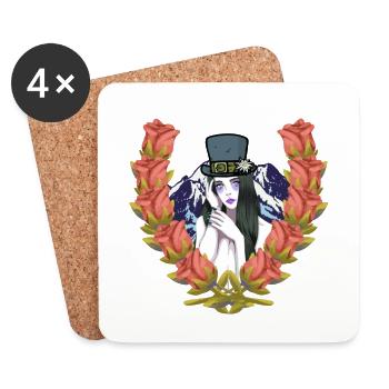 Autriche Tyrol Fille de beauté tyrolienne - Dessous de verre (lot de 4) - blanc - Devant