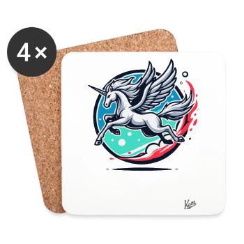 The Pegasus Unicorn - Coasters (set of 4) - white - Front