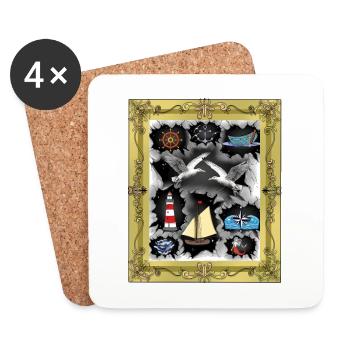 Maritim, Seaman, Seafarer, Ahoy - Coasters (set of 4) - white - Front