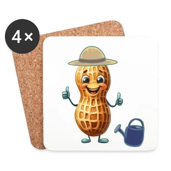 Peanut Gardener Gardening Hobby Gardener - Coasters (set of 4) - white - Front