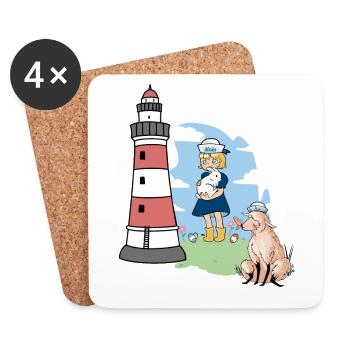 Leuchtturm Schaf maritim Kinder Kind Mädchen - Untersetzer (4er-Set) - Weiß - Vorne