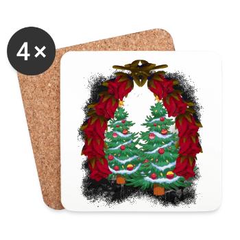 Mystic Christmas Christmas Christmas Tree Xmas - Coasters (set of 4) - white - Front