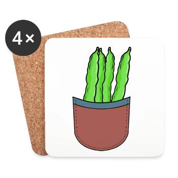 haricots verts jardinier amateur jardin jardinage haricot - Dessous de verre (lot de 4) - blanc - Devant