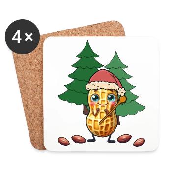 Cacahuètes Noix de Noël Noix Noël - Dessous de verre (lot de 4) - blanc - Devant