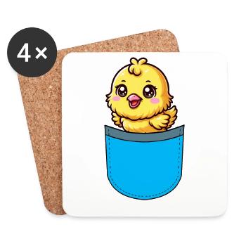 Chicks Easter Chicken - Coasters (set of 4) - white - Front
