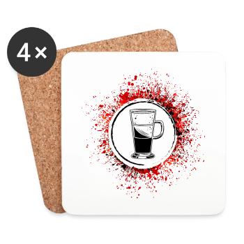 Kaffee Icon - Untersetzer (4er-Set) - Weiß - Vorne