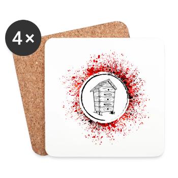 Abeilles apicultrices - Dessous de verre (lot de 4) - blanc - Devant