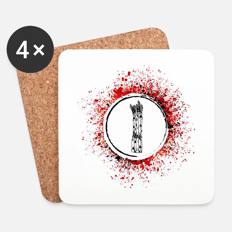Spargel icon - Untersetzer (4er-Set) - Weiß