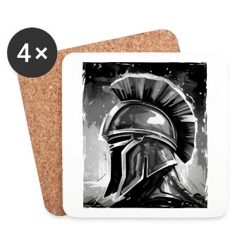 Spartan Warrior Casque Sparta - Dessous de verre (lot de 4) - blanc - Devant