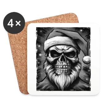 Santa Claus Skull - Coasters (set of 4) - white - Front