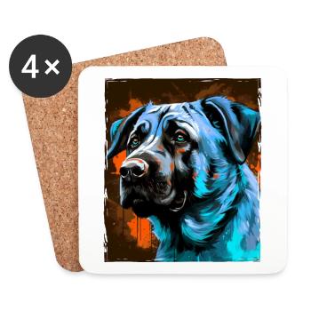 Kangal Hund Porträt - Untersetzer (4er-Set) - Weiß - Vorne